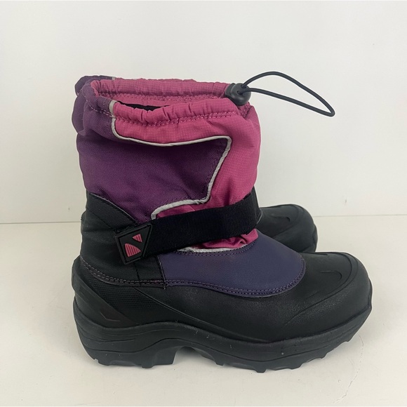 Lands’ End Pink Purple Black Adjustable Strap Snow Boots Women’s Size 8 - Picture 3 of 14